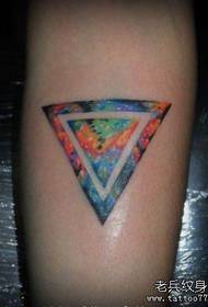 Arm a colorful triangle starry tattoo pattern