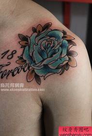 Old school rose English text tattoo artwork picture