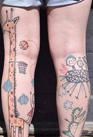 Cute animal tattoo tattoo on the thigh