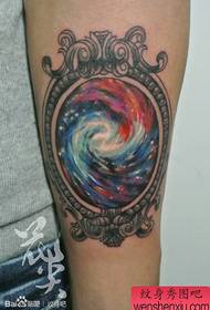 Arm cool color mirror starry sky tattoo pattern
