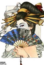 manuskrypt geishaskull Wzór tatuażu