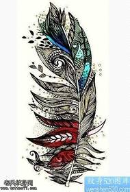 manuscript color feather tattoo pattern