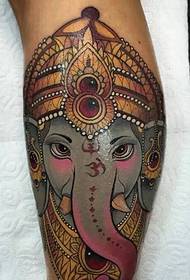 Bag calf new traditional color elephant god tattoo pattern