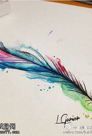 manuscript watercolor feather tattoo pattern