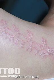 beauty shoulders on a white deer tattoo pattern