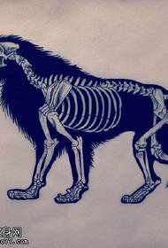 Skica vzorca tatoo skeleta lev