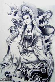 manuskripte van die godin van Guanyin tattoo patroon