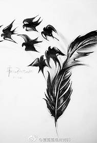 personal feathered Yan tattoo manuscript picture