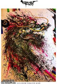 Colored Dove Dragon Tattoo Manuscript