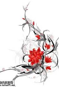 Ձեռագիր գեղեցիկ և գեղեցիկ ծաղիկների որթատունկի դաջվածքների օրինակ