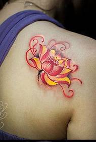 Tattoo show bar recommended a back lotus tattoo pattern