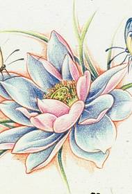 Manoscritto tatuaggio farfalla di loto