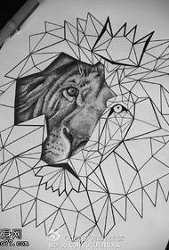 Taug Kev Ntsuas Geometric Element Lion Tattoo Txawv