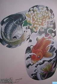 rubutun hannu rabin kayan kwalliyan squid chrysanthemum tattoo tattoo