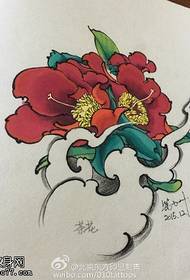 manuscript beautiful camellia tattoo pattern