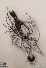 Rokopisni vzorec tatoo Kingfisher