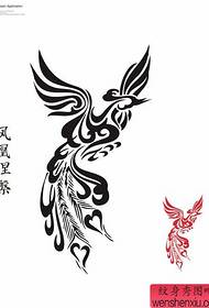 Tandha acara tato nyaranake pola tato totem phoenix