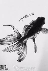 Ručno oslikani uzorak tetovaže zlatne ribice