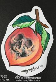handmade peach skull tattoo pattern