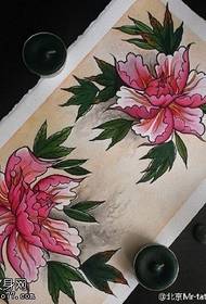 Manuskrip Corak Tato Peony Painted