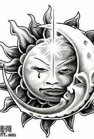 patró de tatuatge amb tòtem de lluna de sol
