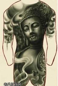 Manuskript hela kroppen Buddha Pixel Tattoo Pattern