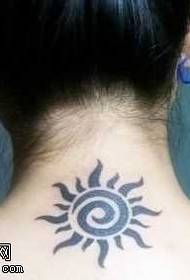 back Sun totem tattoo pattern
