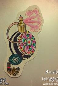 flower cluster retro small perfume bottle tattoo pattern
