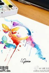 watercolor wind butterfly tattoo pattern