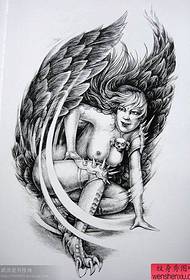 天使纹身手稿图案