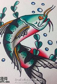 Manuscript painted squid tattoo pattern