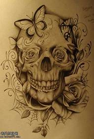 manuscript fashion skull tattoo pattern