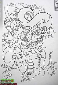 manuscrito un patrón de tatuaje de material de serpiente larga