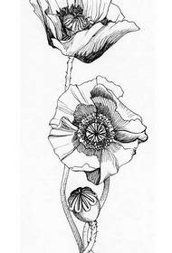 manuscript beautiful plain flower tattoo pattern