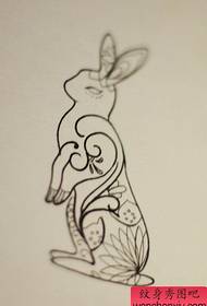 et manuskript tatoveringsmønster for kanin