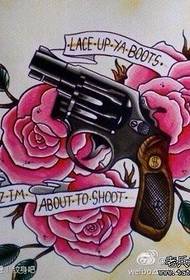 Pasek pokazu tatuażu polecił rękopis tatuażu z pistoletu różanego