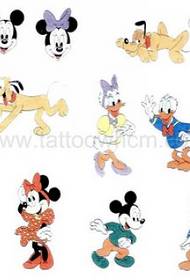 a group of cute Mickey Mouse Donald Duck tattoo designs