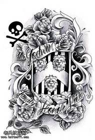 Rose Shield татуировкасы үлгісіндегі қолжазба