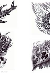 魚海馬のタトゥーのデザインのグループ