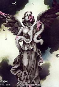 manuscrito angel calavera tatuaje patrón