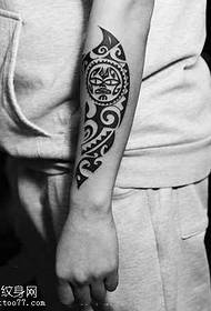 Arm Black and White Tattoo Pattern