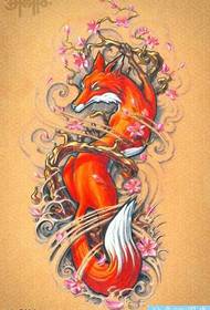 manuscript cool fox tattoo pattern