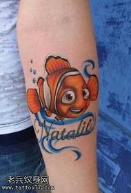 ruku zlatne ribice crtani tetovaža uzorak