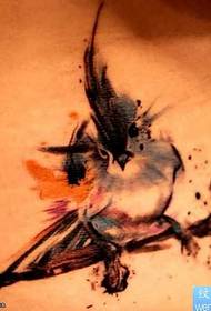 manuscript abstract sparrow tattoo pattern