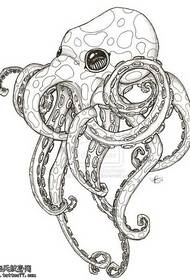 એક સુંદર ઓક્ટોપસ ટેટૂ પેટર્ન હસ્તપ્રત