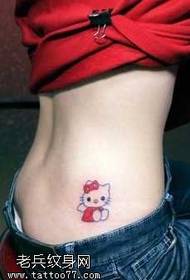waist super cute cat tattoo pattern