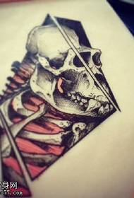 manuskript skiss skelett tatuering mönster