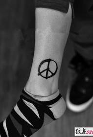 Forventet Fredelig Anti-War Mark Tattoo