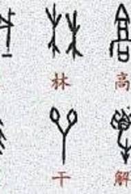 Antigo patrón de tatuaxe manuscrito óso do oracle