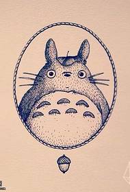 cartoon point Shaped Totoro Tattoo Manuscript Pattern